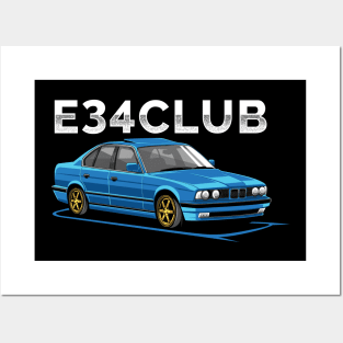 E34 CLUB - E34 Car Illustration Posters and Art